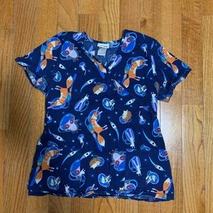 Cute animal space scrubs